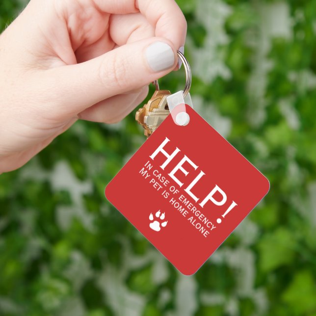 Llavero Ayuda al mascota en casa solo contacto de emergenc (Mano)
