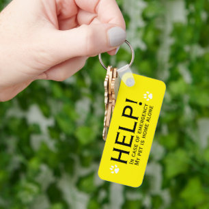 Llavero Ayuda al mascota solo contacto de emergencia perso