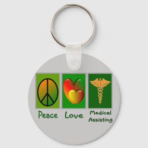 Llavero Ayuda médica del amor de la paz
