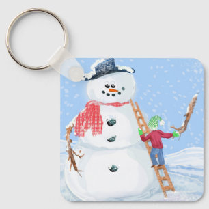 Llavero Ayudante de Santa Claus construyendo un tonto muñe