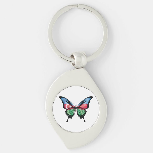 Llavero Azerbaiyán: Pegatina de la bandera de la mariposa (Anverso)