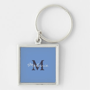 Llavero Azul Aciano y Monograma Personalizado Índigo
