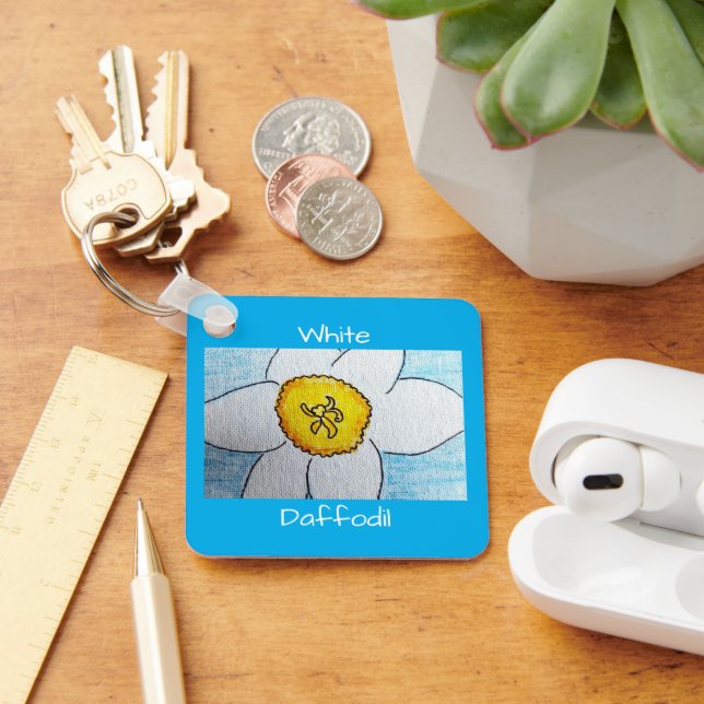 Llavero Azul azul Daffodil blanco (Escritorio )