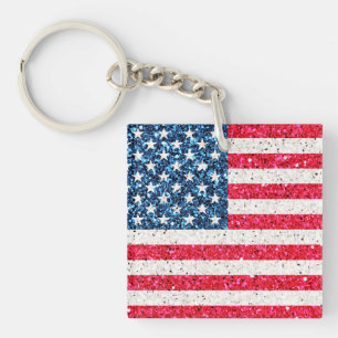 Llavero Azul blanco rojo Patriótico Norteamericano Fiesta