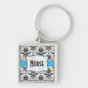 Llavero (Azul brillante) Cadena de llaves de la enfermera