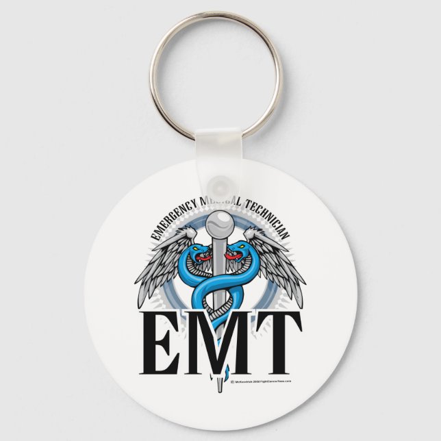 Llavero Azul Caduceus EMT (Anverso)