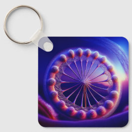 Llavero Azul Dandelion Fractal