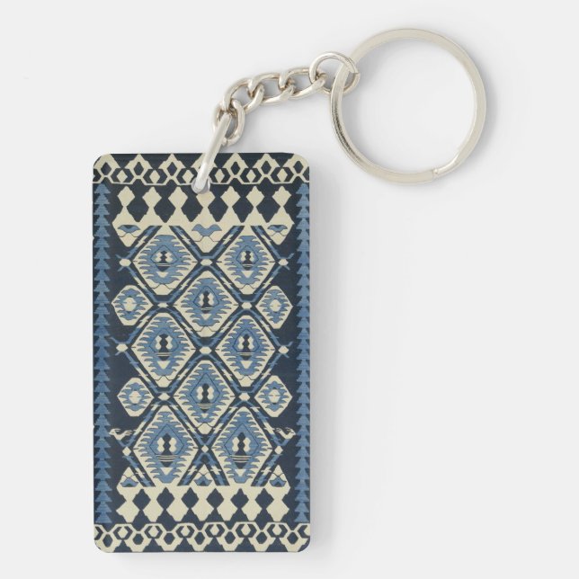 Llavero Azul de alfombra persa turca oriental (Atrás)