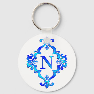 Llavero Azul de la letra N
