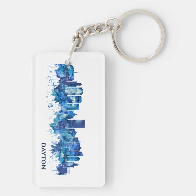 Llavero Azul de la Línea Azul de Dayton Ohio (Atrás)