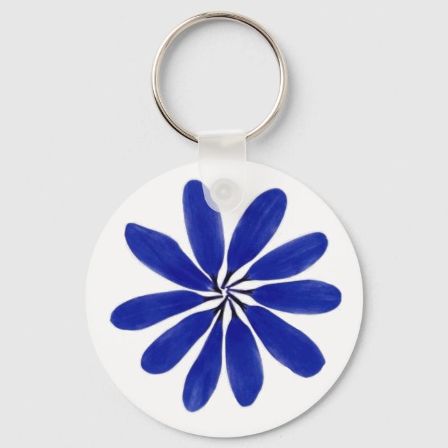 Llavero azul de la llave floral (Anverso)