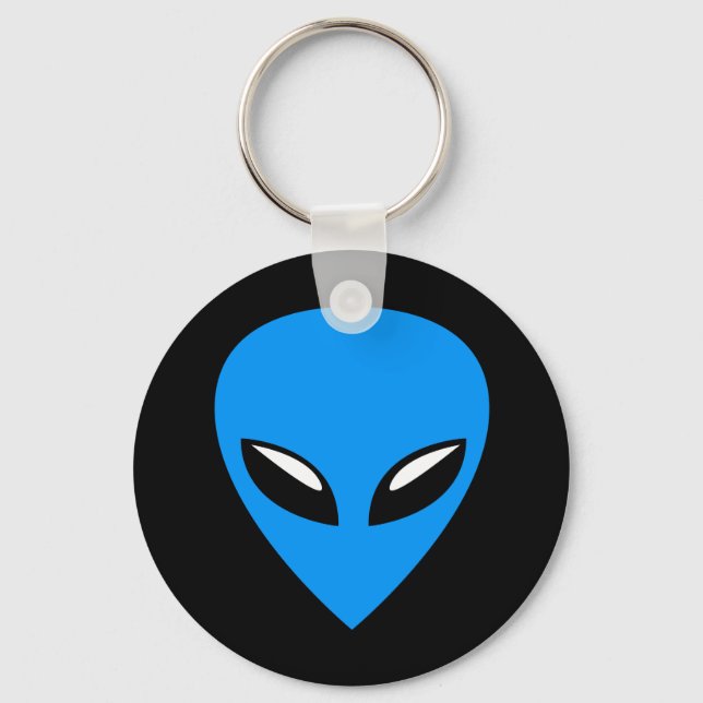 Llavero Azul de OVNI gris alienígena (Anverso)