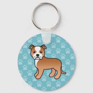 Llavero Azul De Perro De Bull Terrier De Bull De Staffords