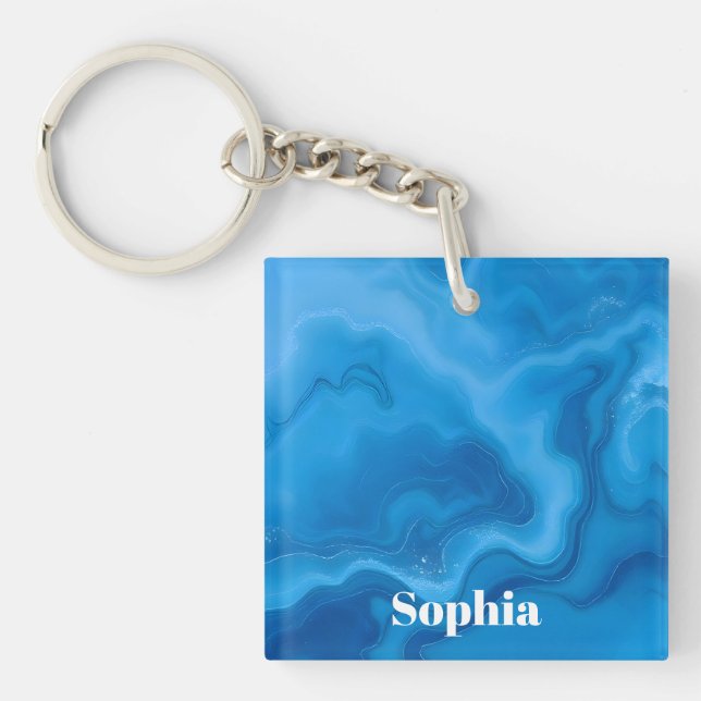 Llavero Azul de piedra lunar (Frente)