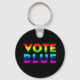 Llavero azul de "votar", lgbtq de orgullo, negro arcoiris 