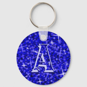 Llavero azul del "monograma" del Glitz