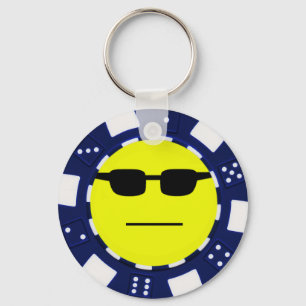 Llavero azul del pokerface