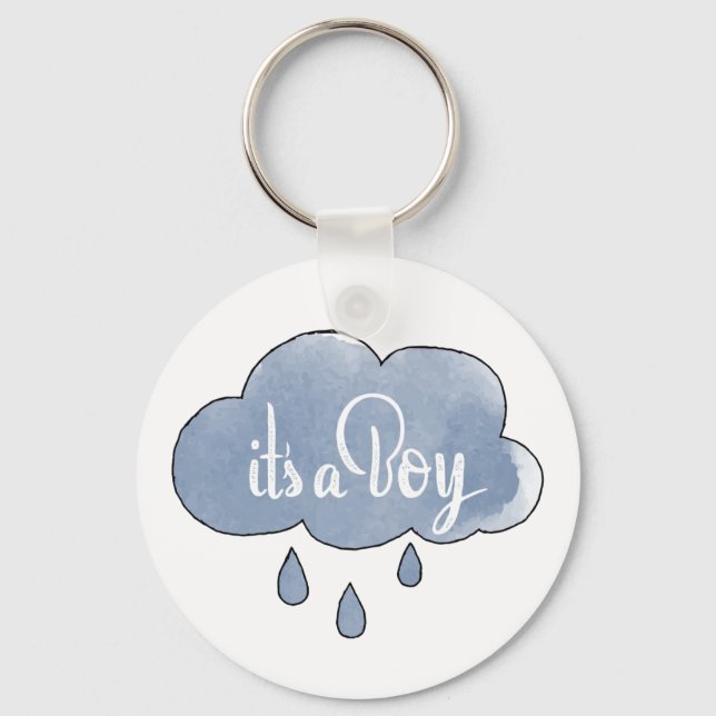 Llavero Azul es caligrafía de niño arte (Anverso)