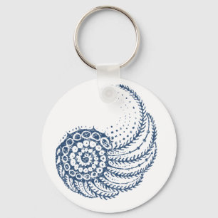 Llavero Azul espiral orgánico