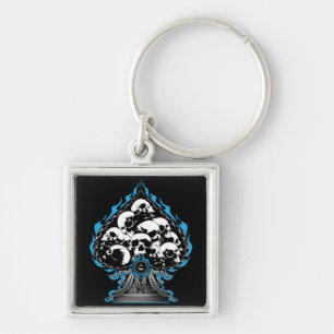 Llavero Azul Flamante con Skulls