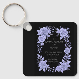 LLAVERO AZUL FLORAL. RECUERDO EN MEMORIA AMADA, 
