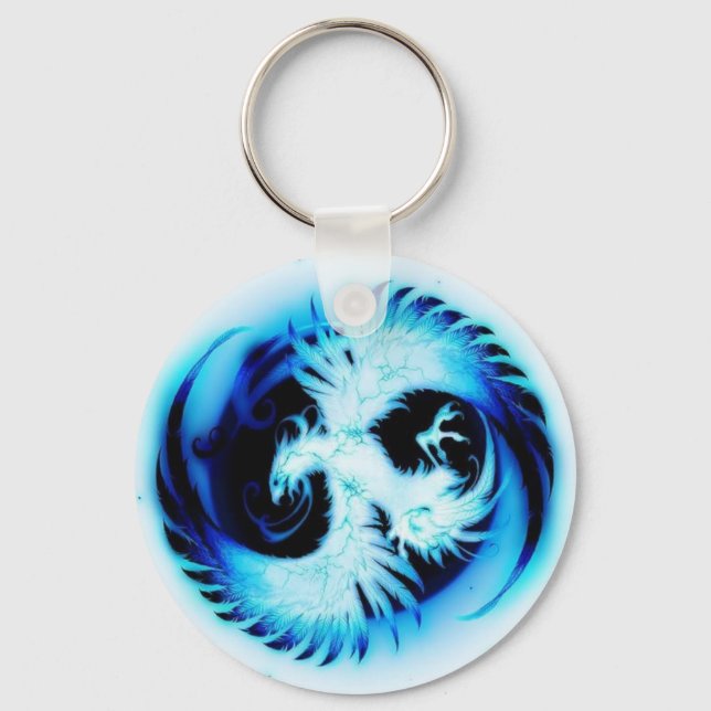 Llavero azul foenix brillante (Anverso)