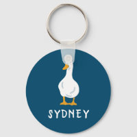 Azul Ilustracion de pato blanco personalizado