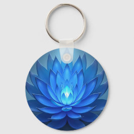 Llavero Azul Lotus Flor Arte Espiritual Zen
