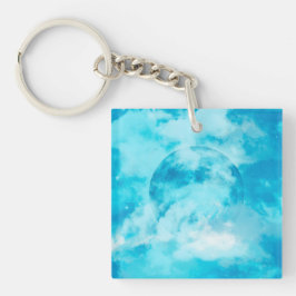 LLAVERO AZUL LUNA ARTÍSTICA NOCHE SKY KEYCHAIN