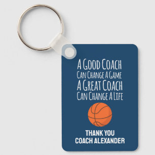 Llavero Azul Marino Gracias Entrenador de Baloncesto