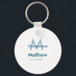 Llavero Azul marino nombre del padrino letra fecha masculi<br><div class="desc">diseño</div>