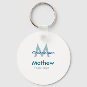 Llavero Azul marino nombre del padrino letra fecha masculi