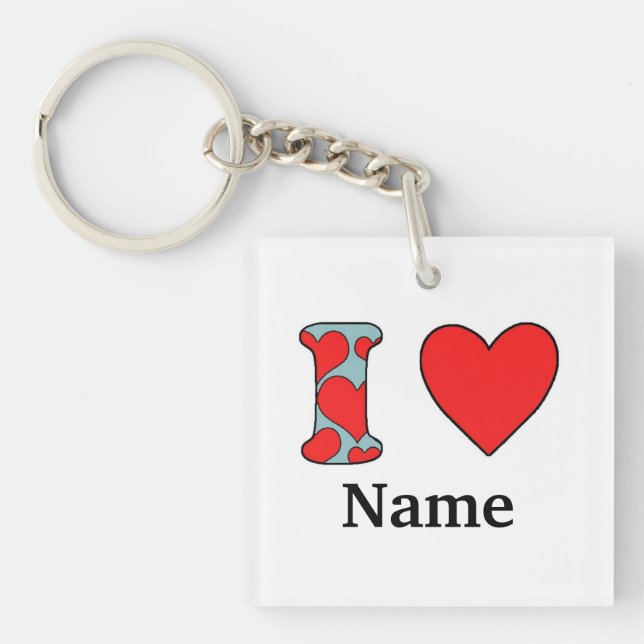 Llavero Azul me encanta costomizado (Frente)