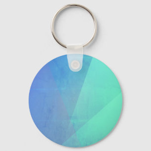 Llavero Azul moderno Aqua & Gradación geométrica turquesa