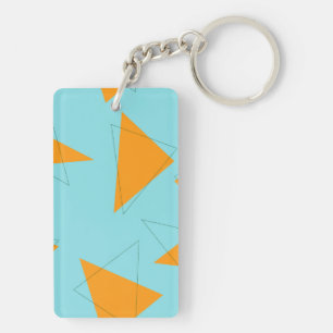 Llavero Azul, naranja, fresco, de moda, moderno patrón tri