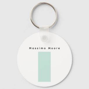 Llavero Azul Negro Blanco Sencillo Elegante Nombre Propio