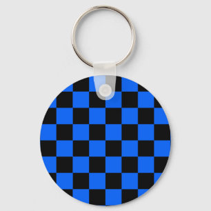Llavero Azul Negro Cuadrado de Cuadros Patrón de Verificac