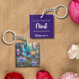 Llavero Azul oscuro filipino 4:13 Mariposa de las Escritur