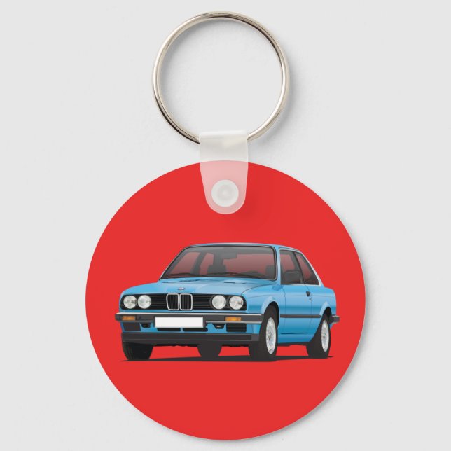 Llavero azul plateado BMW E30 (Anverso)