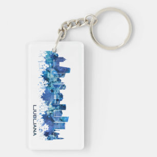 Llavero Azul Skyline de Ljubljana Eslovenia
