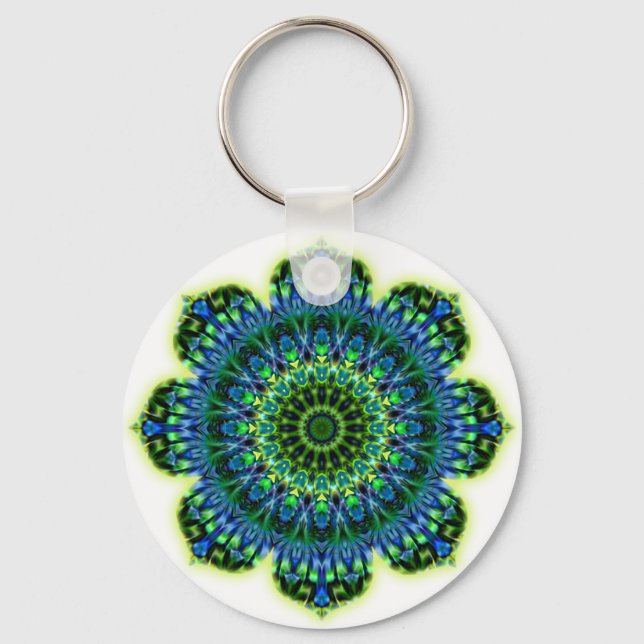 Llavero azul verde Mandala (Anverso)