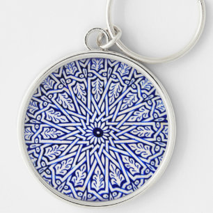 Llavero azul y blanco
