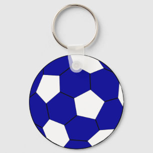 Llavero Azul y blanco del fútbol del fútbol