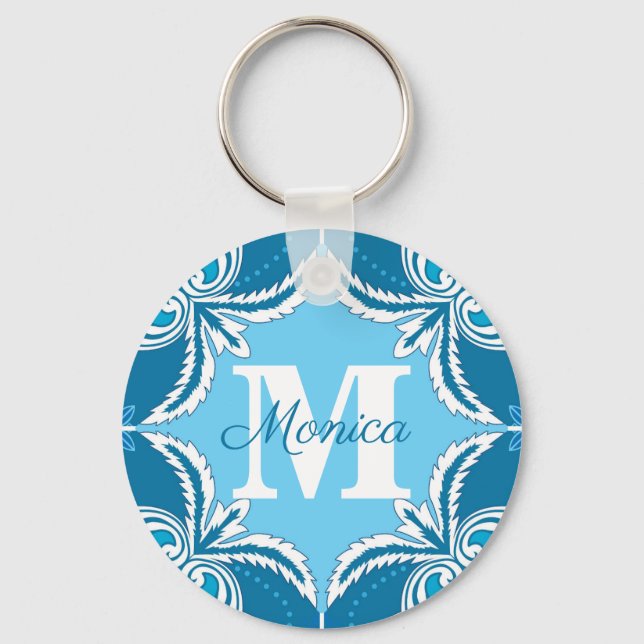 Llavero 💙 🤍 azul y blanco Porto Azulejos, Keychain (Anverso)
