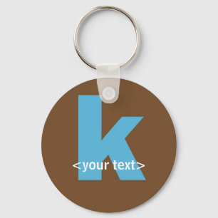 Llavero Azul y monograma de Brown - letra K
