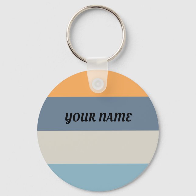 Llavero Azul y Naranja a rayas (Anverso)