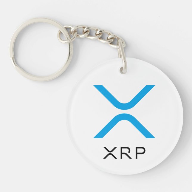 Llavero azul y negro de la ondulación de XRP del (Frente)