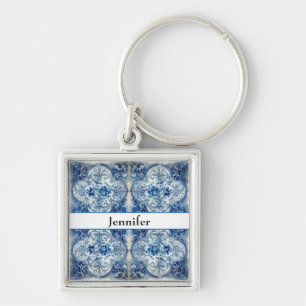 Llavero Azulejos antiguos en azul Delft personalizables