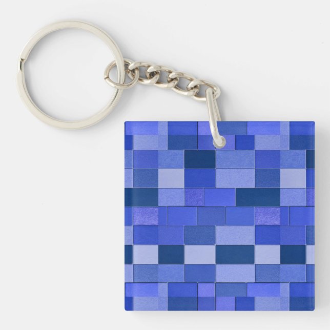 Llavero Azulejos de mosaico azules (Frente)