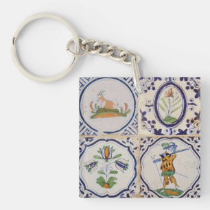 Llavero Azulejos holandeses vintage Delft del siglo XVII a